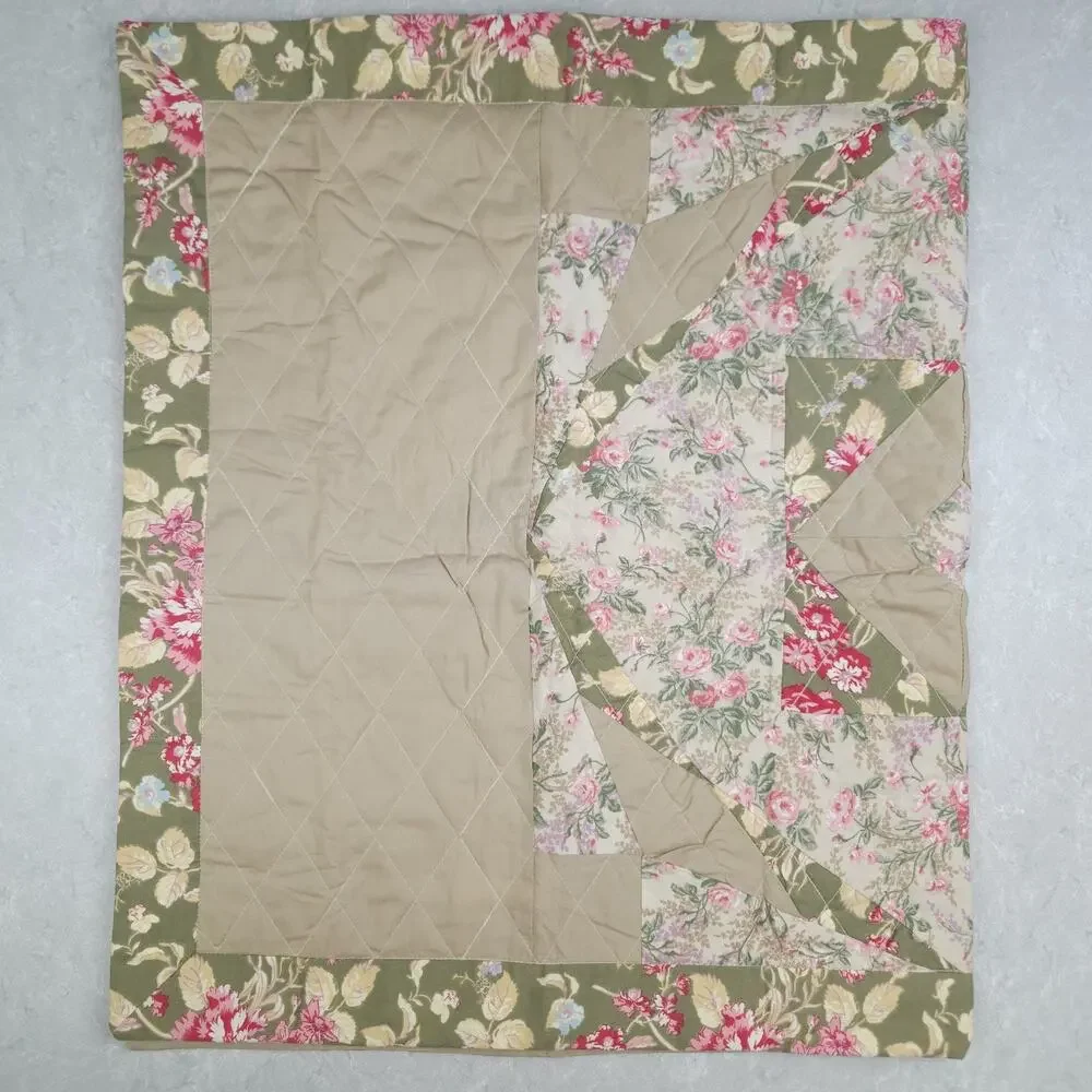 Patchwork‎ Pillow Sham KING Quilted Floral Cottage Farmhouse Shabby Country 1pc
